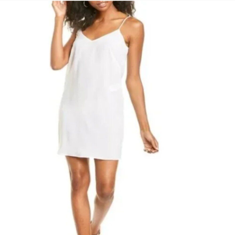 SANDRO PARIS SIZE SMALL 36 WHITE SEMI SHEER CHEMISE UNDER SLIP